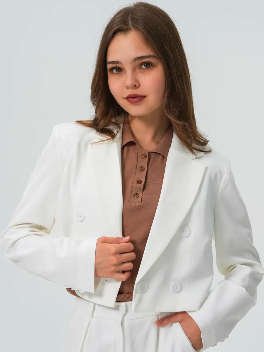 Жакет пиджак нарядный укороченный для девочки подростка