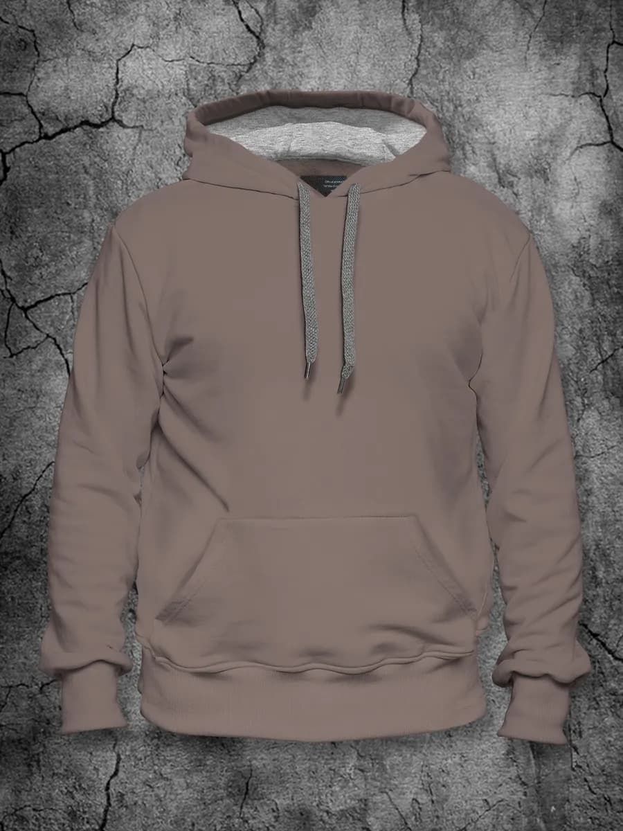 Худи мужское с капюшоном без начеса кофта кофейная y2k
