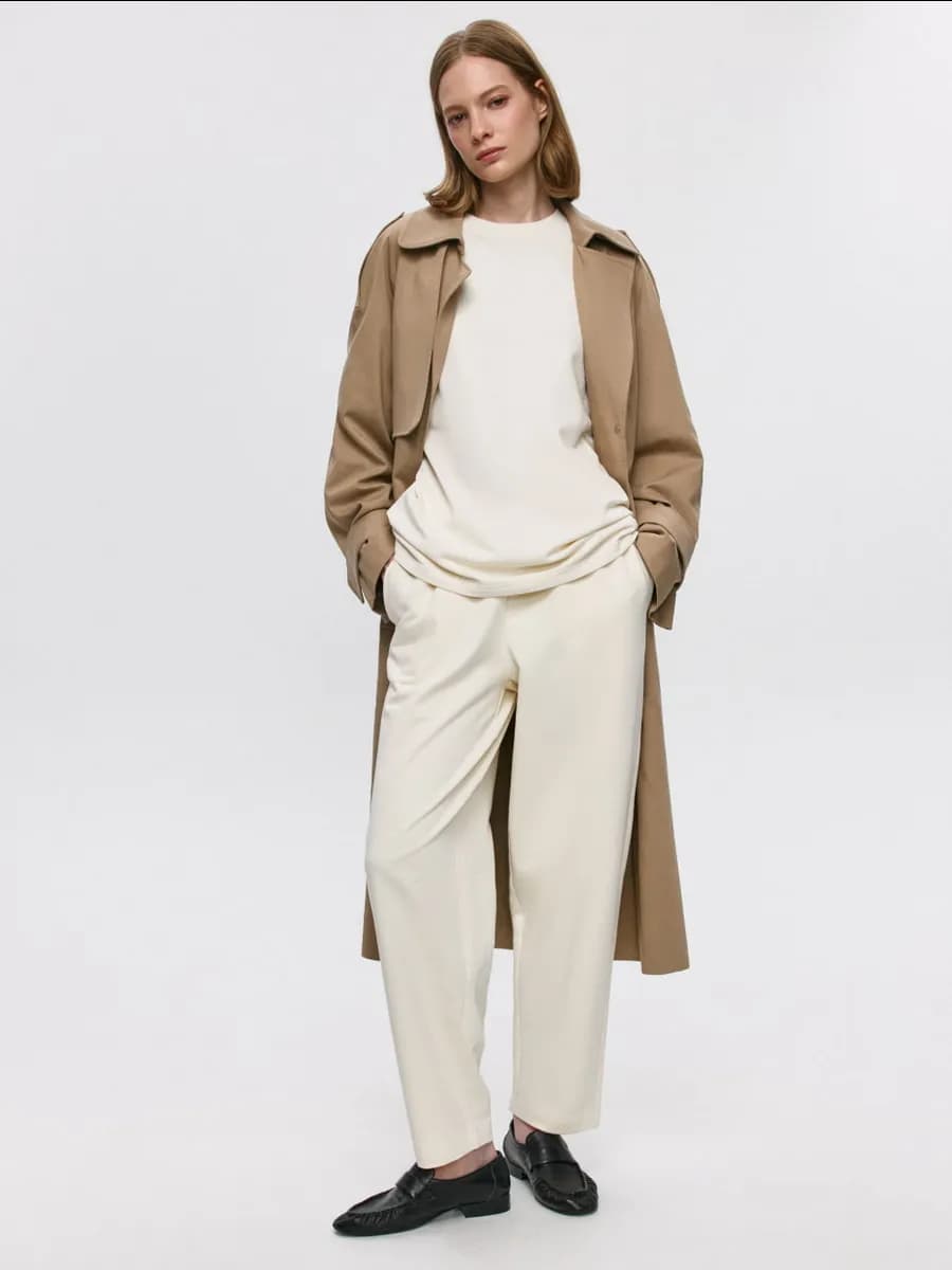 Брюки трикотажные базовые на резинке - фото 1