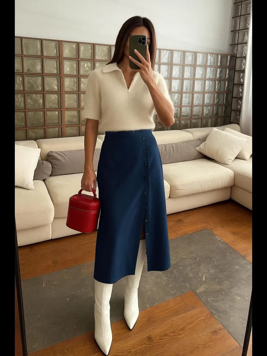 Миди юбка с разрезом лапша летняя