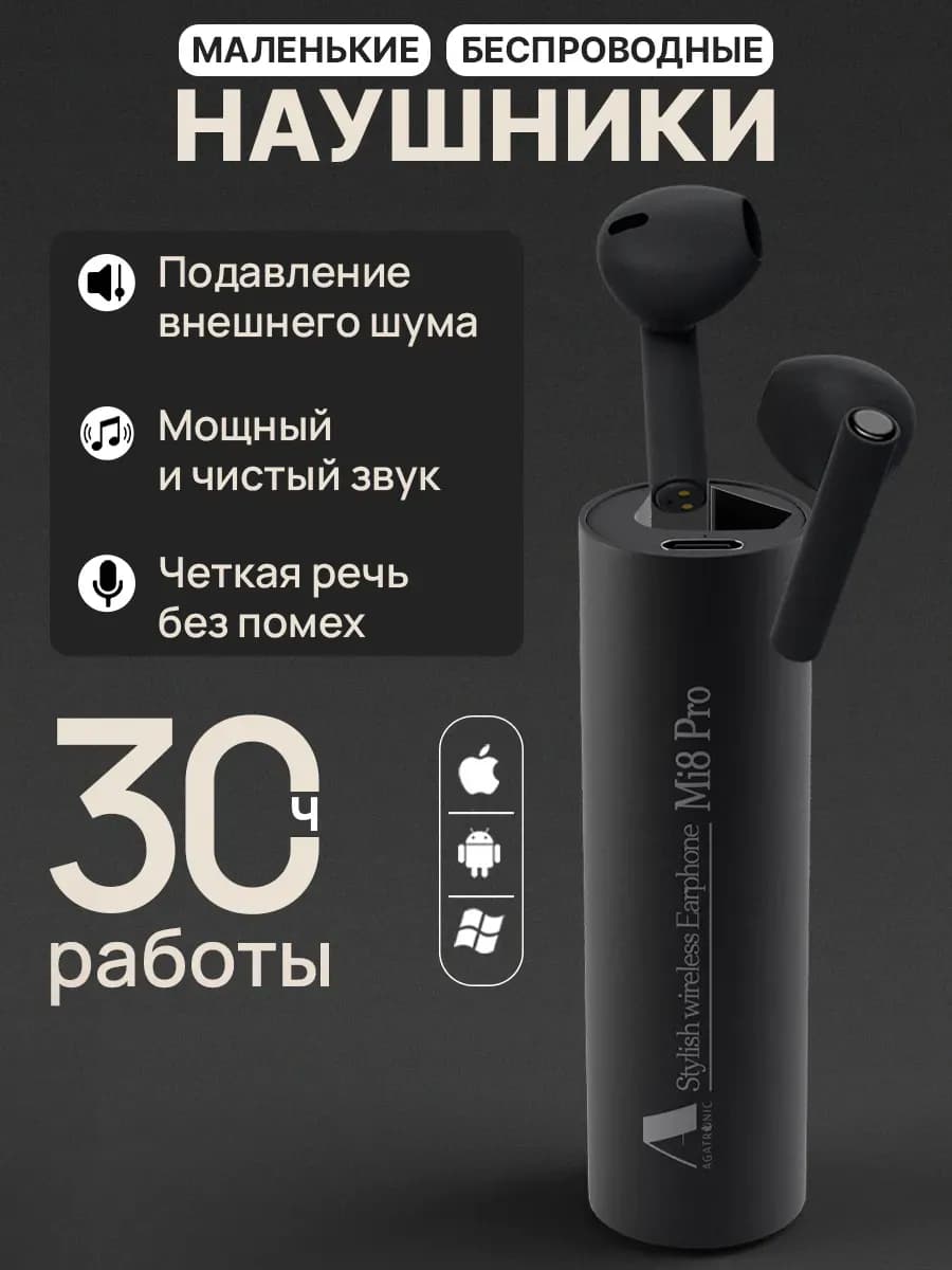 Наушники беспроводные для андроид и iphone с микрофоном