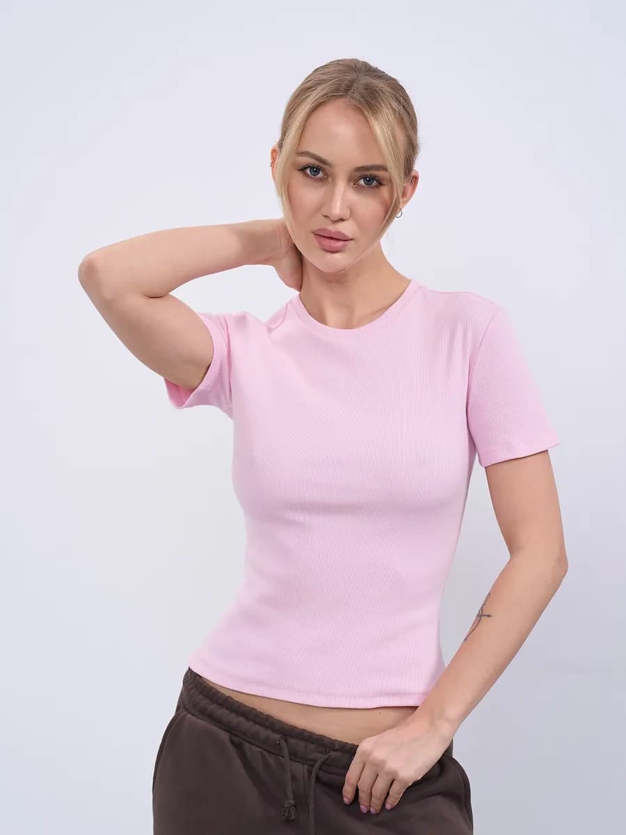 Футболка скимс базовая в рубчик