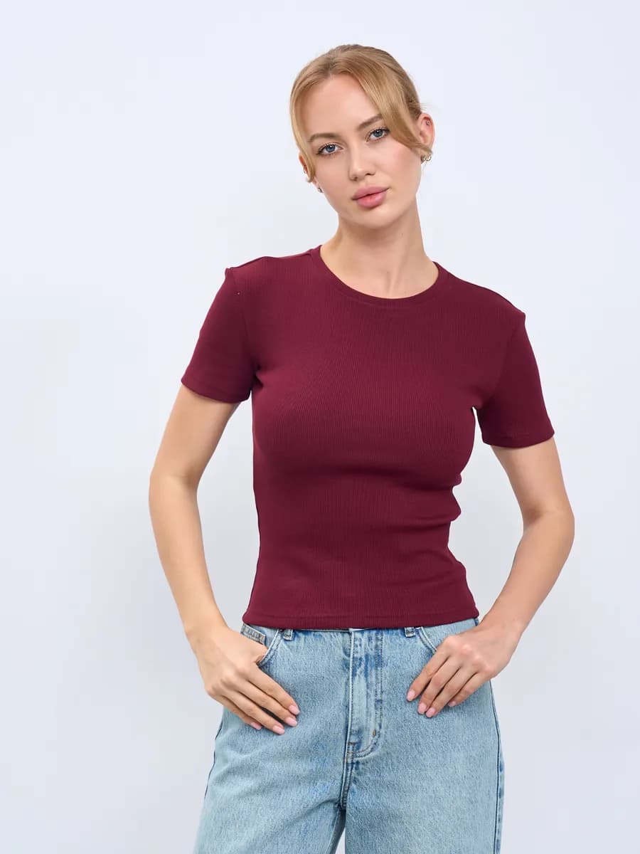 Футболка скимс базовая в рубчик
