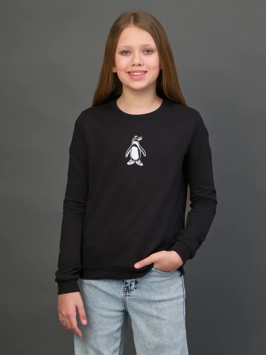 Толстовка свитшот без начеса с принтом