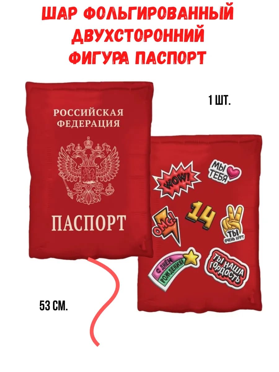 Воздушный шар Паспорт двухсторонний