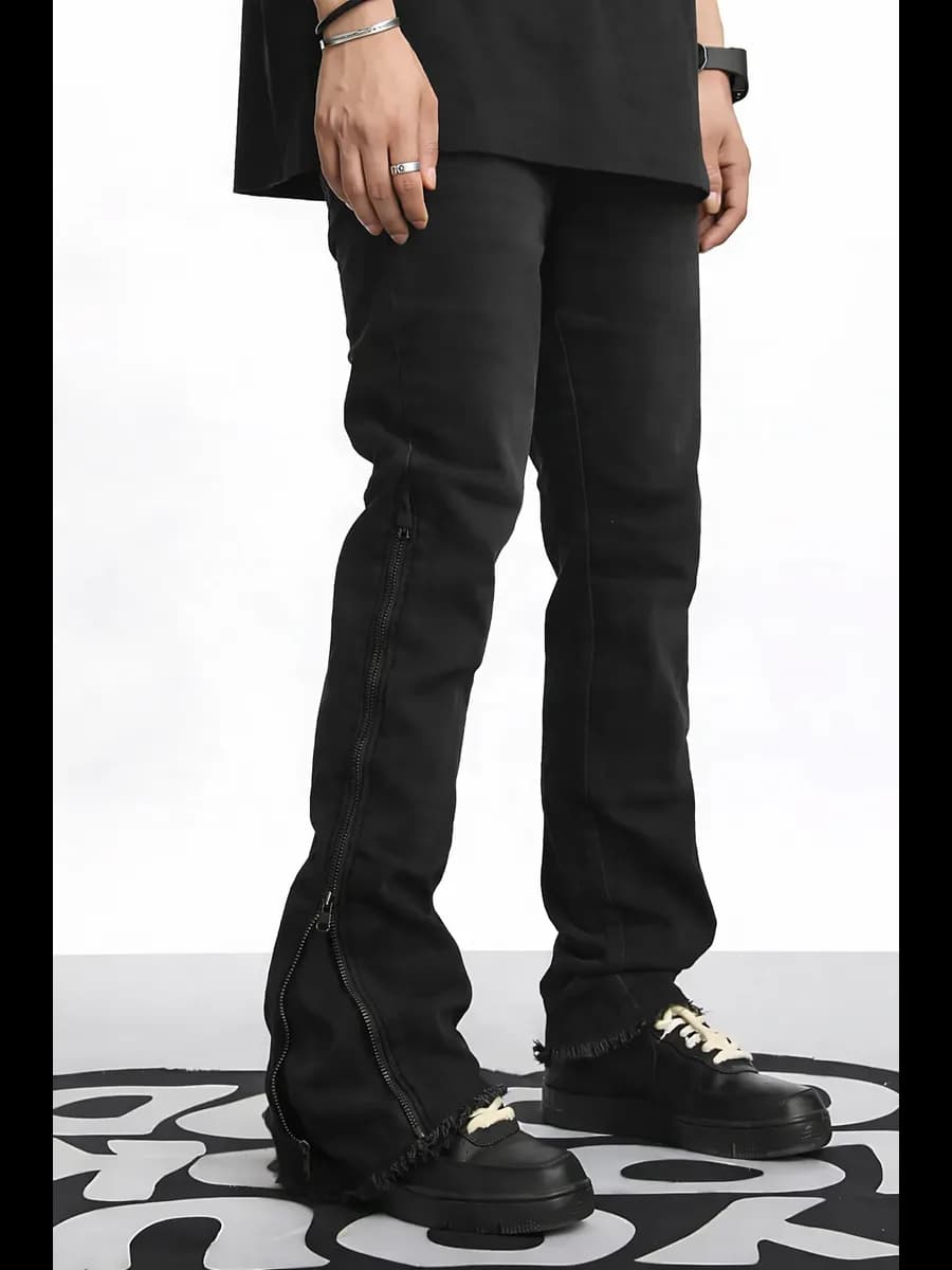 Джинсы клеш на молнии