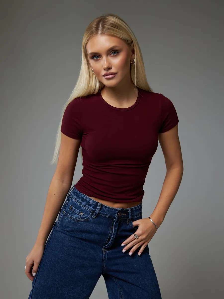 Футболка скимс базовая облегающая