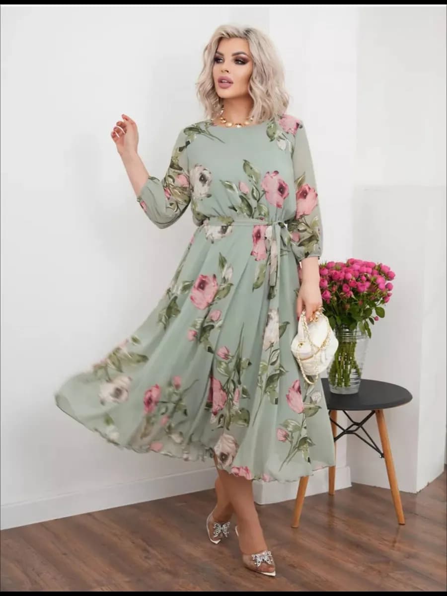 Платье шифоновое больших размеров