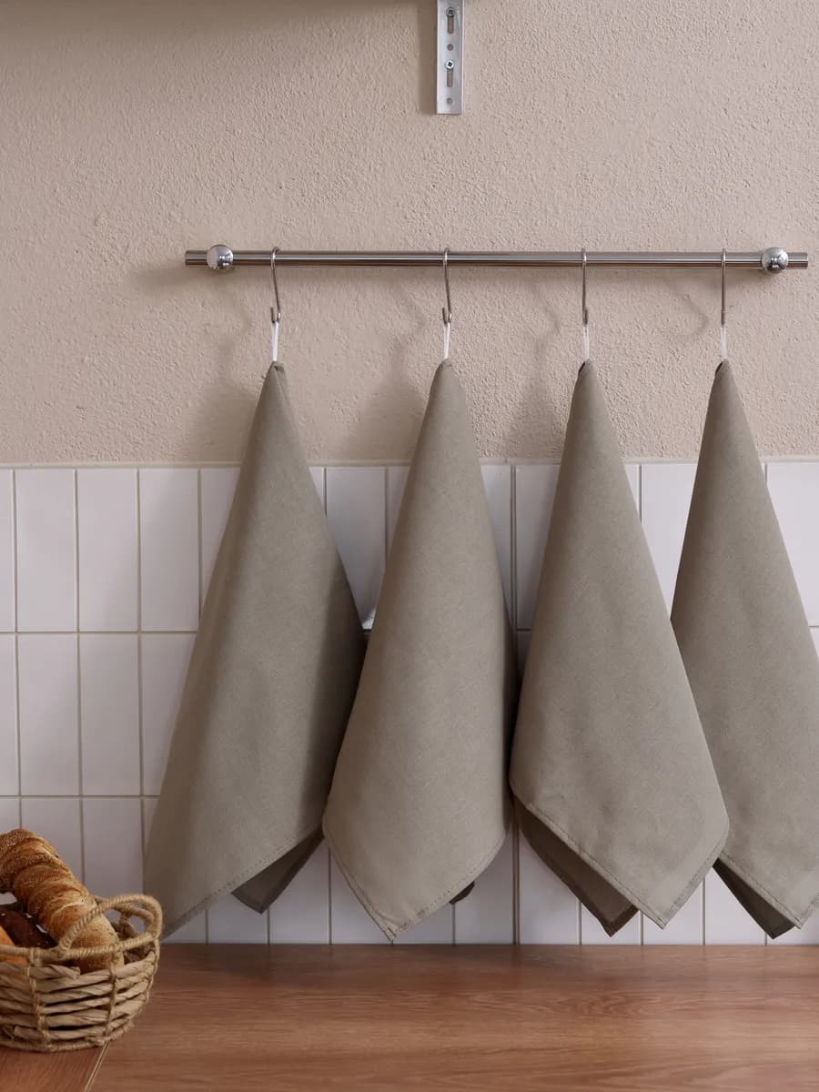 Кухонные полотенца набор с петелькой хлопковые 4 шт