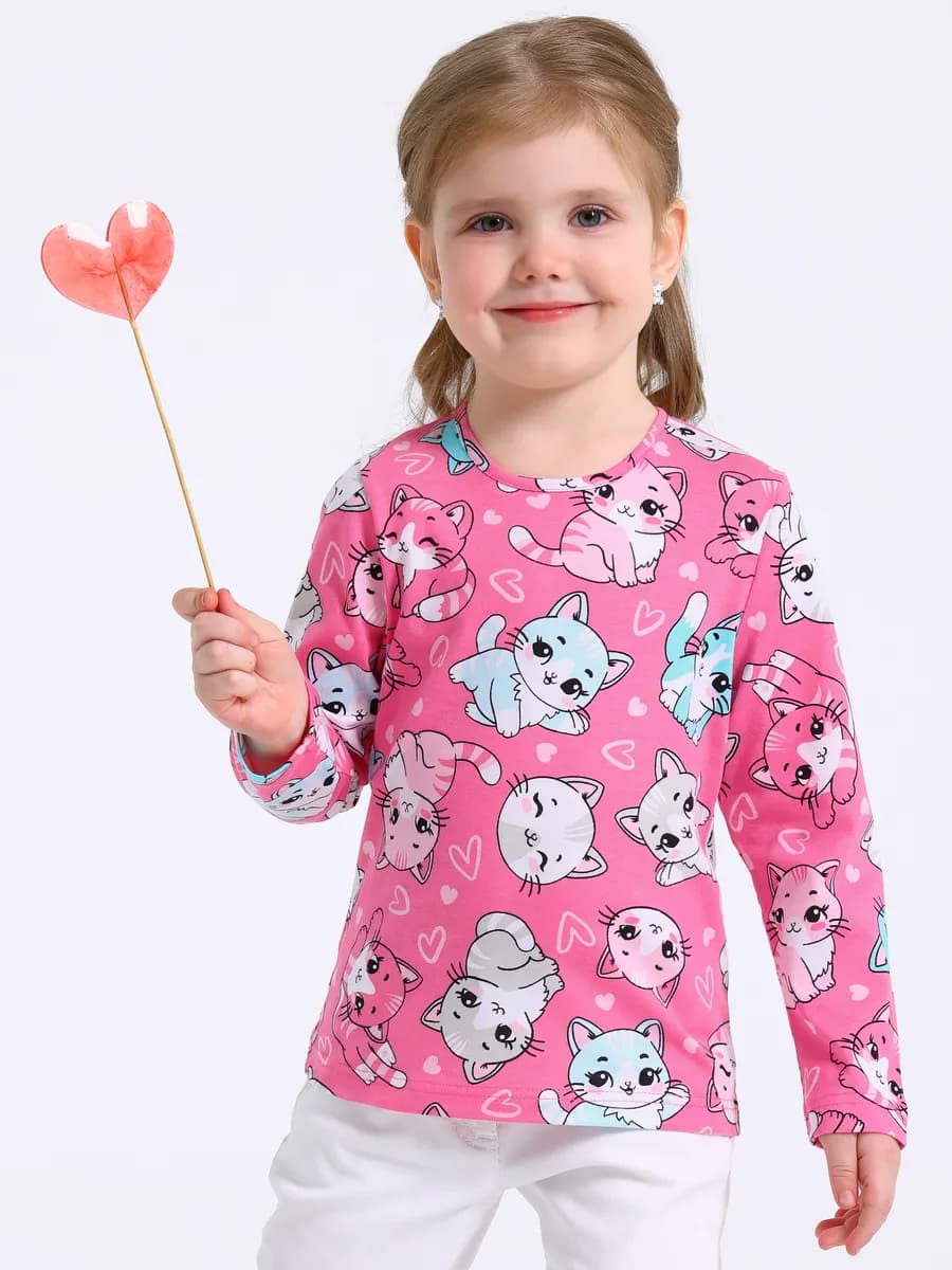 Лонгслив с принтом в садик хлопок 100%