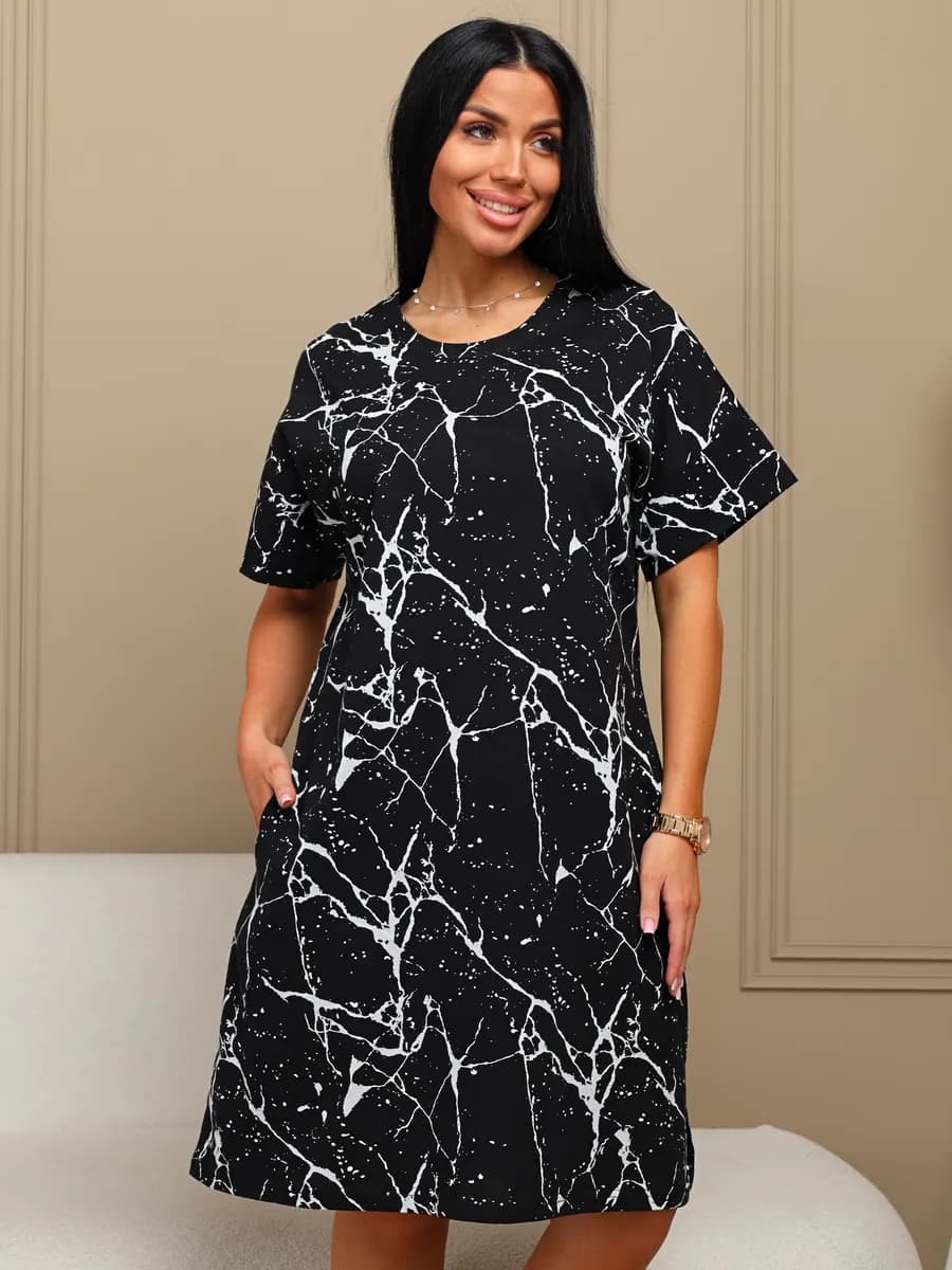 Туника домашняя больших размеров летняя хлопок