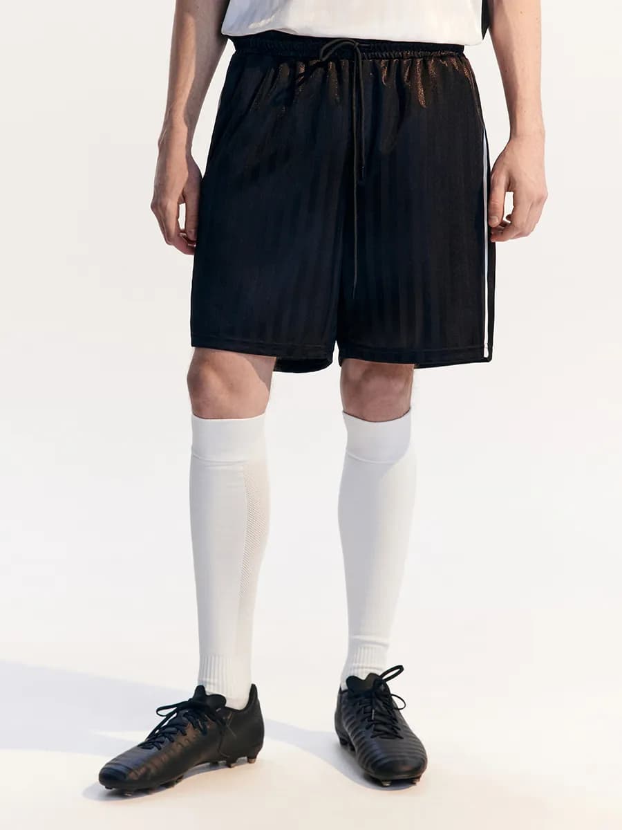 Шорты спортивные в полоску с лампасами