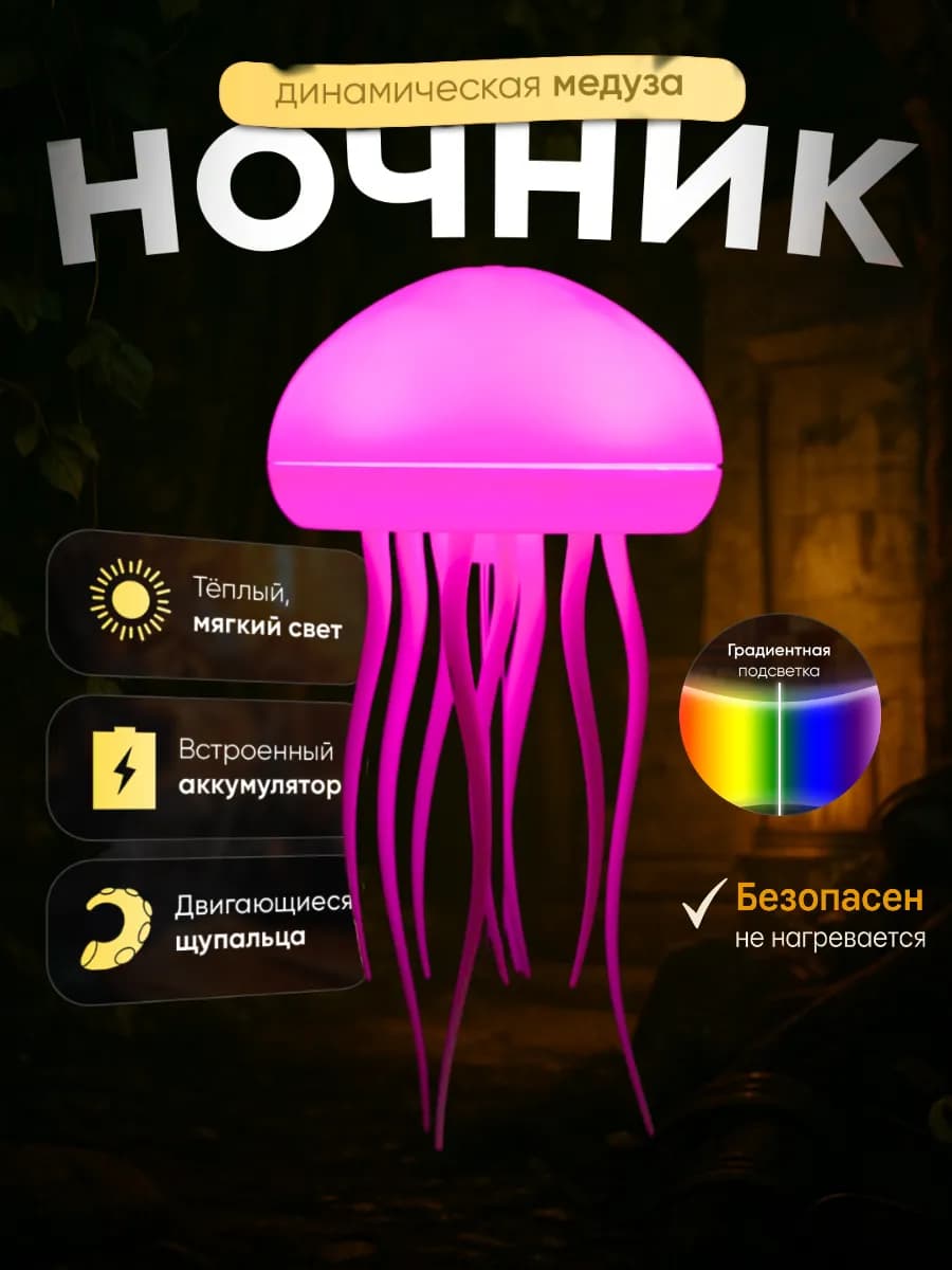 Подарок под елку от Санты Ночник Медуза летающая Новый год