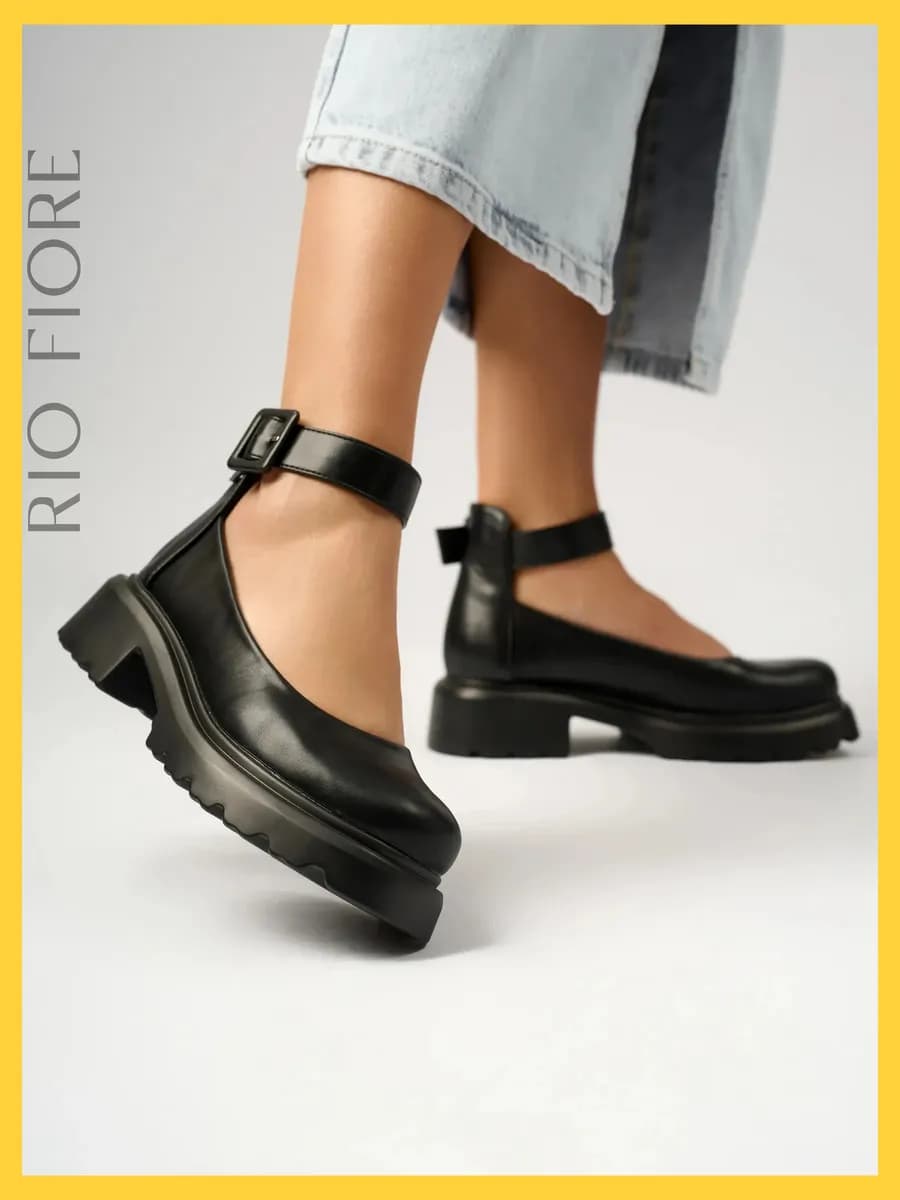 Туфли школьные на платформе мери джейн - фото 1