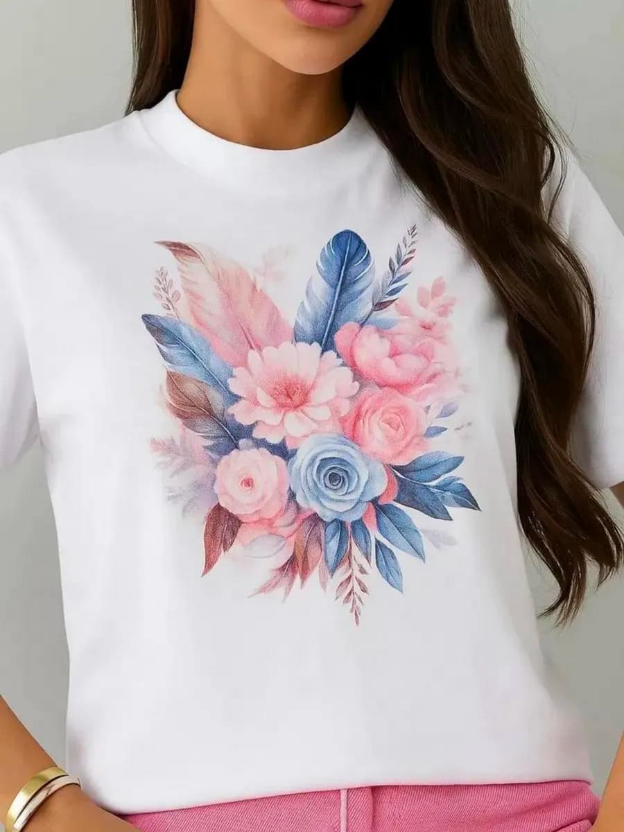 Футболка с принтом нарядная