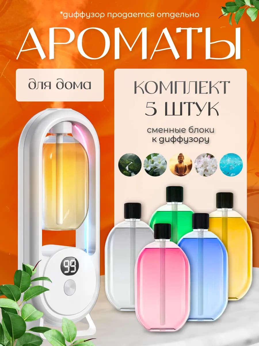 Набор Ароматов 5 шт для автоматического освежителя воздуха