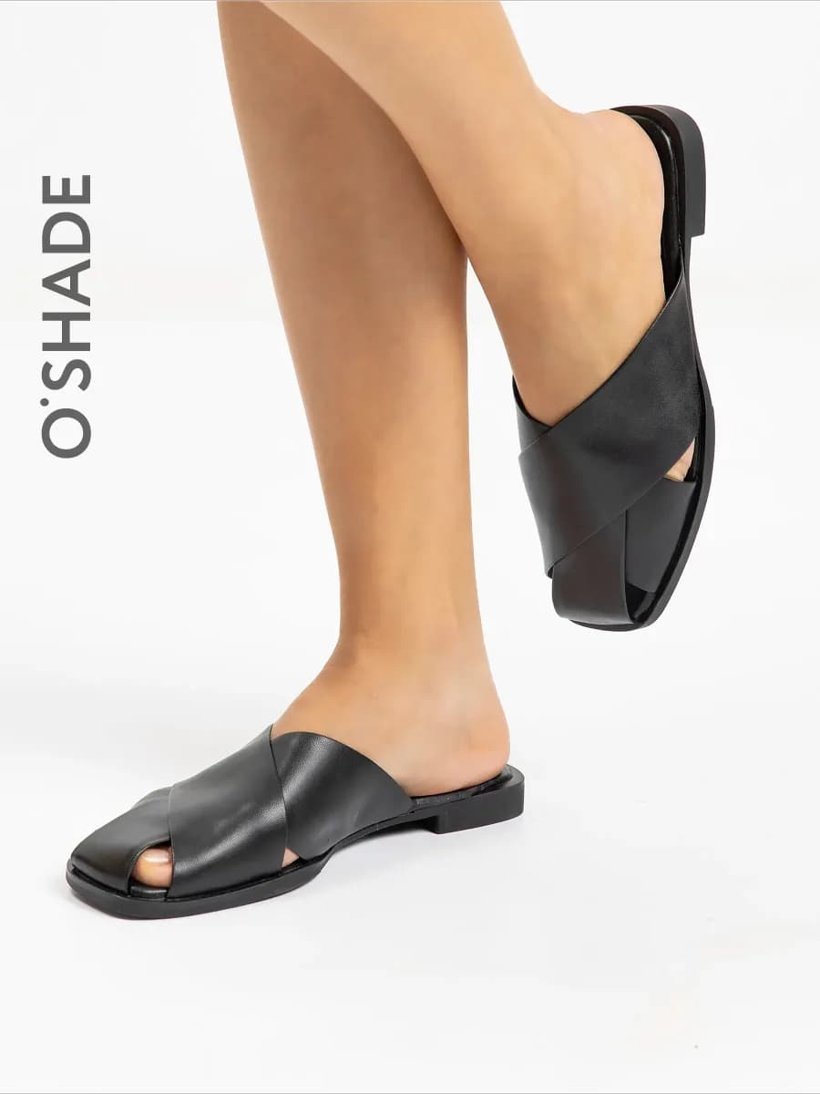 Сабо женские кожаные