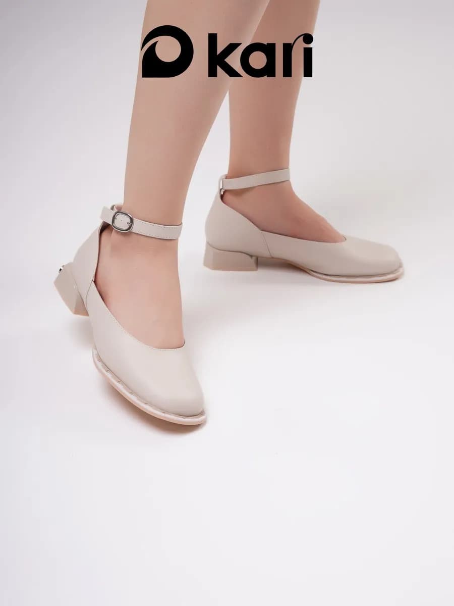 Туфли мери джейн на низком каблуке натуральная кожа - фото 1