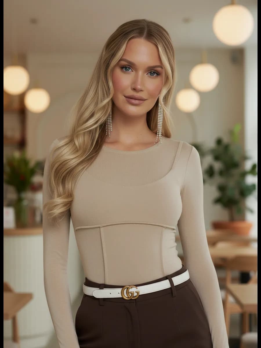 Боди с длинным рукавом утягивающее