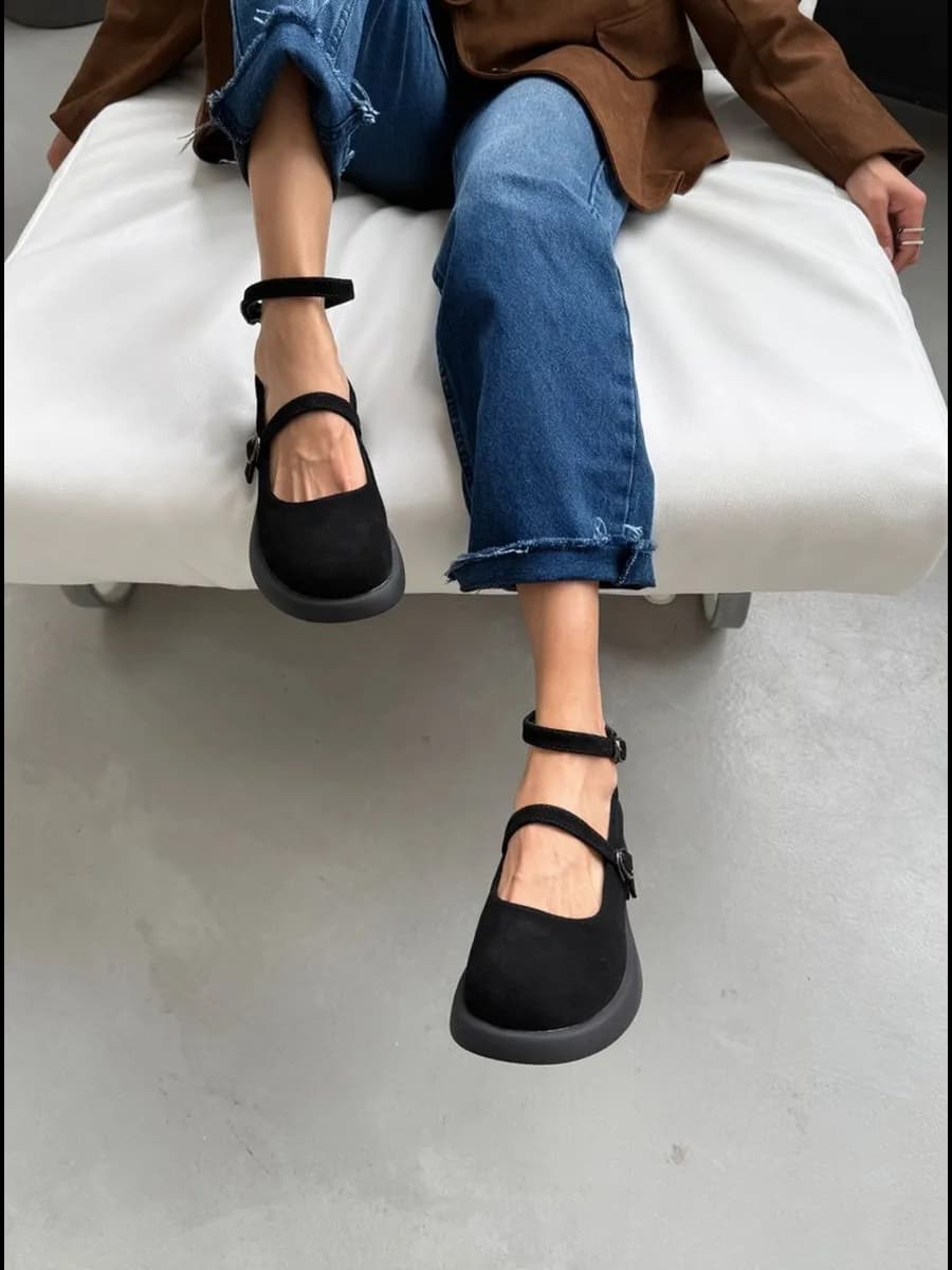 Лоферы Мери Джейн с двойным ремешком