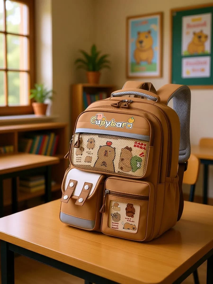 Рюкзак школьный капибара - фото 1