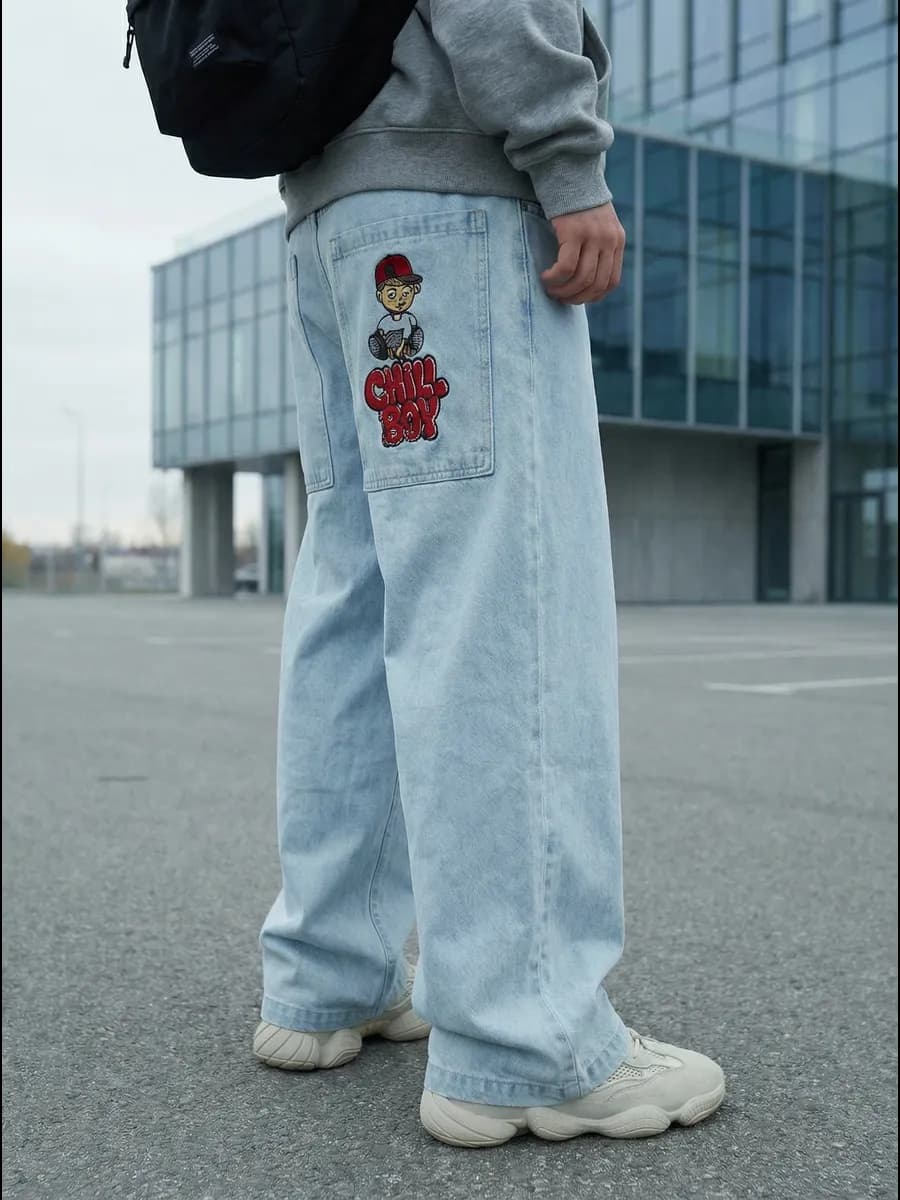 джинсы широкие багги