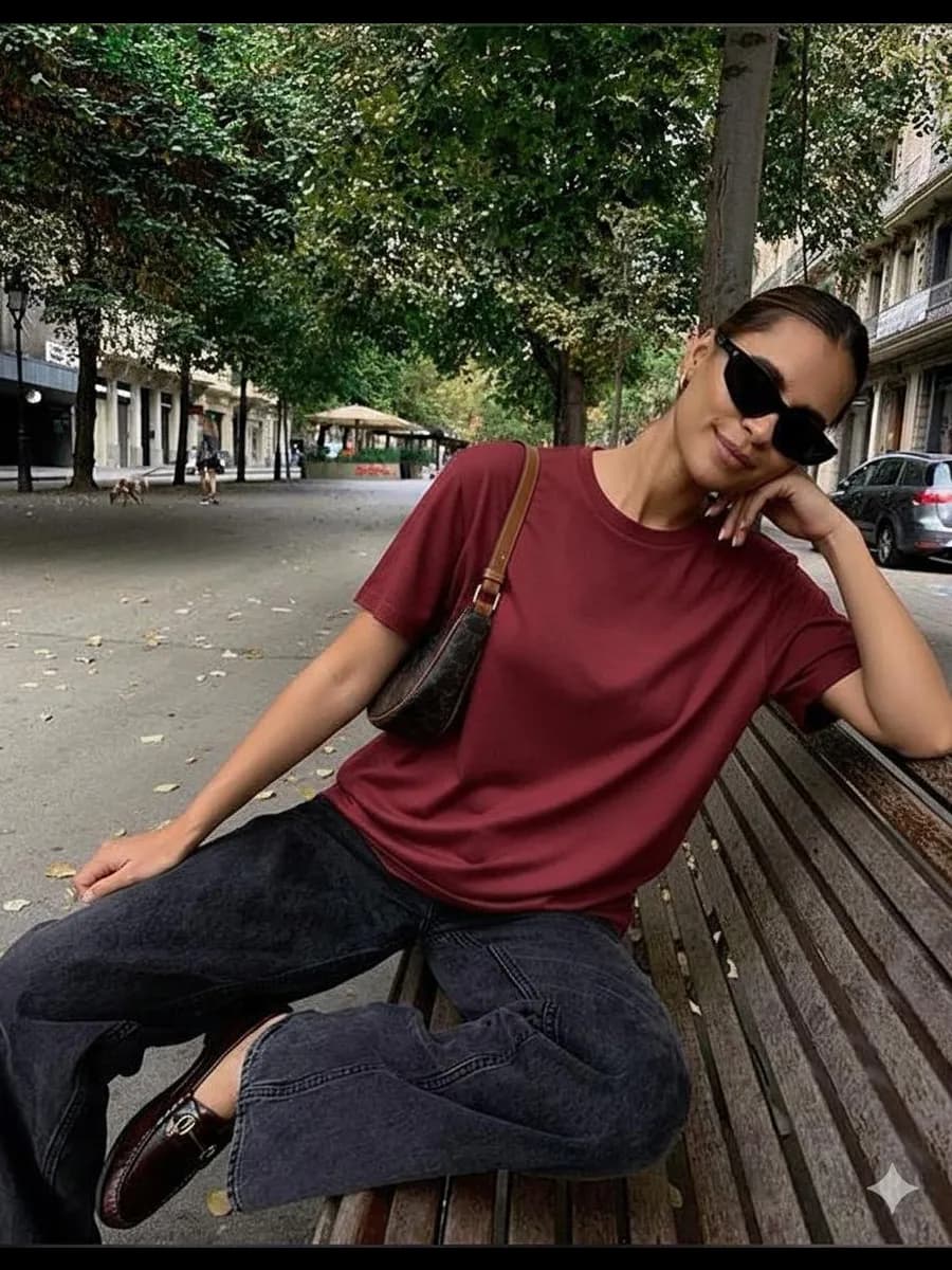 Футболка базовая однотонная повседневная из хлопка