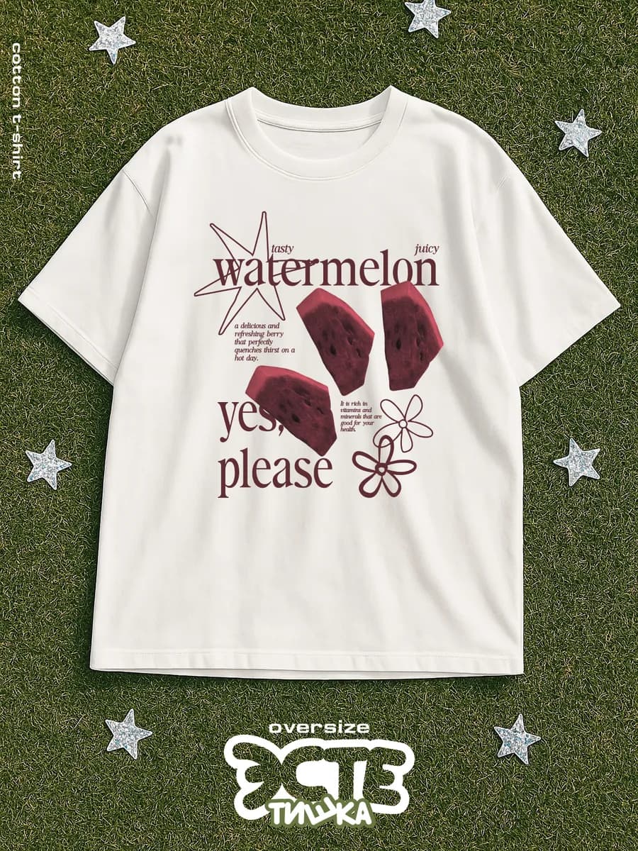 арбуз ретро y2k футболка pinterest оверсайз