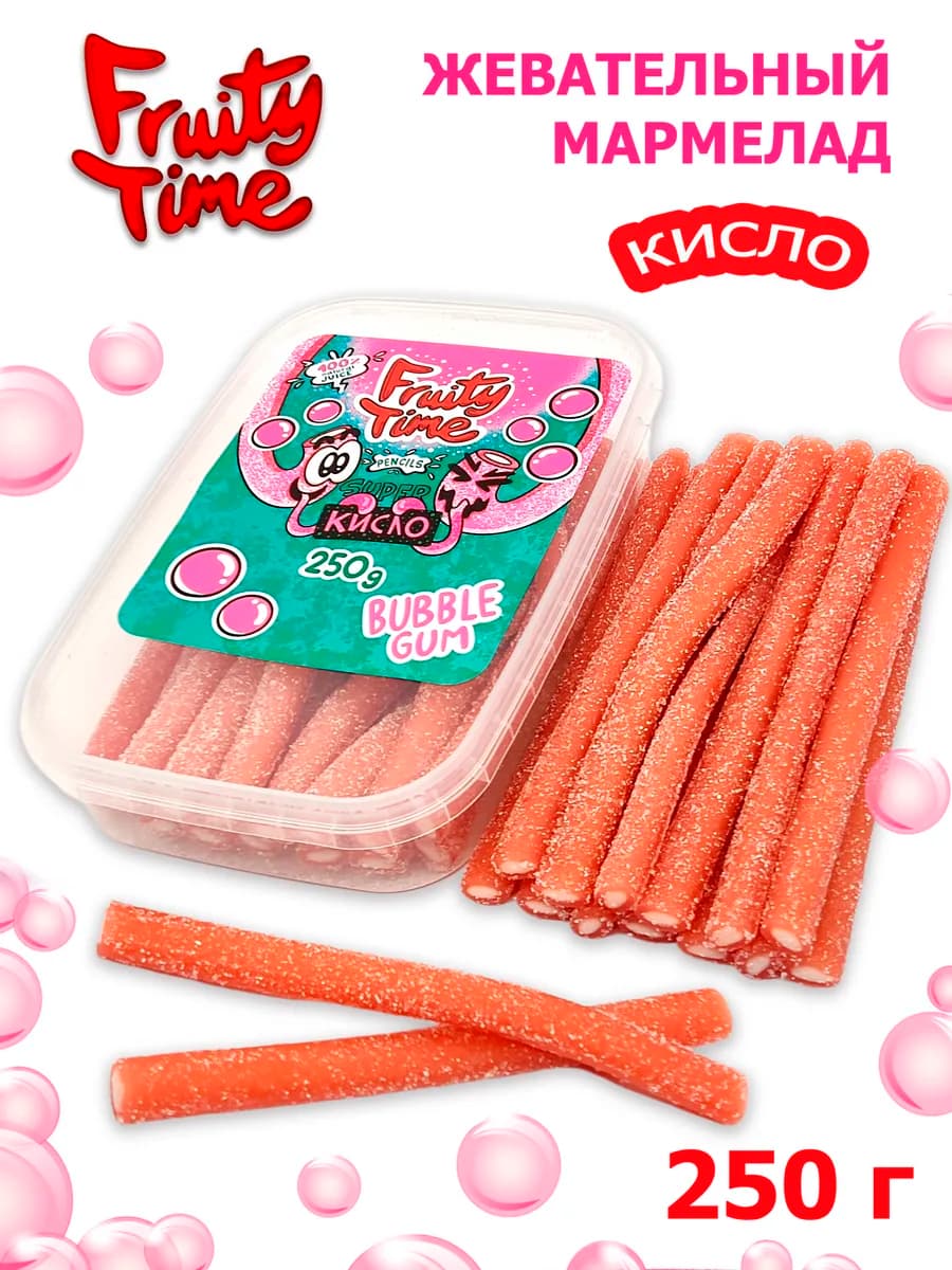 Жевательный мармелад Бабл гам 250гр карандаши кислые