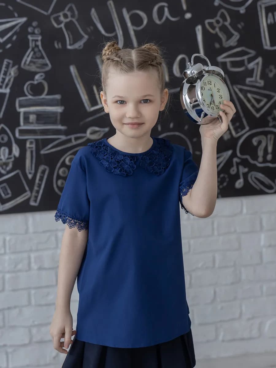 Блузка для девочки с коротким рукавом