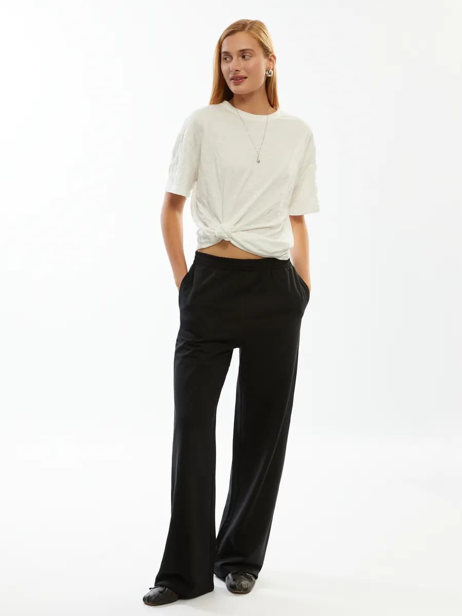 Женские прямые брюки на резинке хлопок