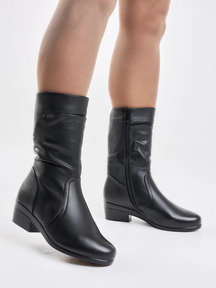 Сапоги демисезон на маленьком каблуке 36-43 короткие