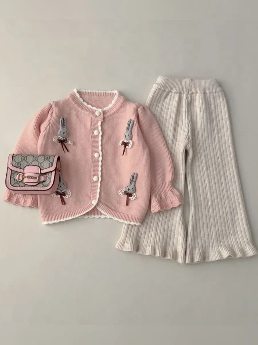 Теплый вязаный костюм с брюками