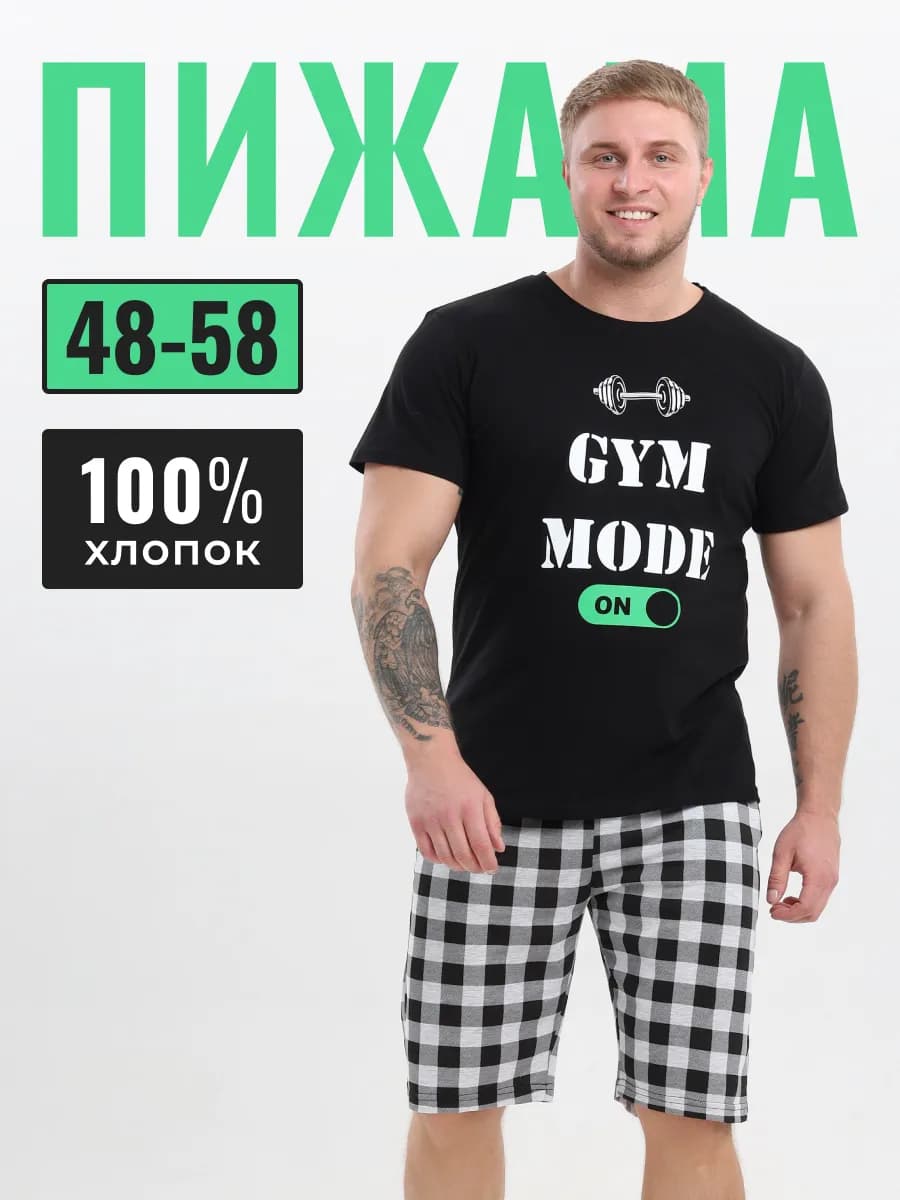 Пижама с шортами и футболкой - фото 1