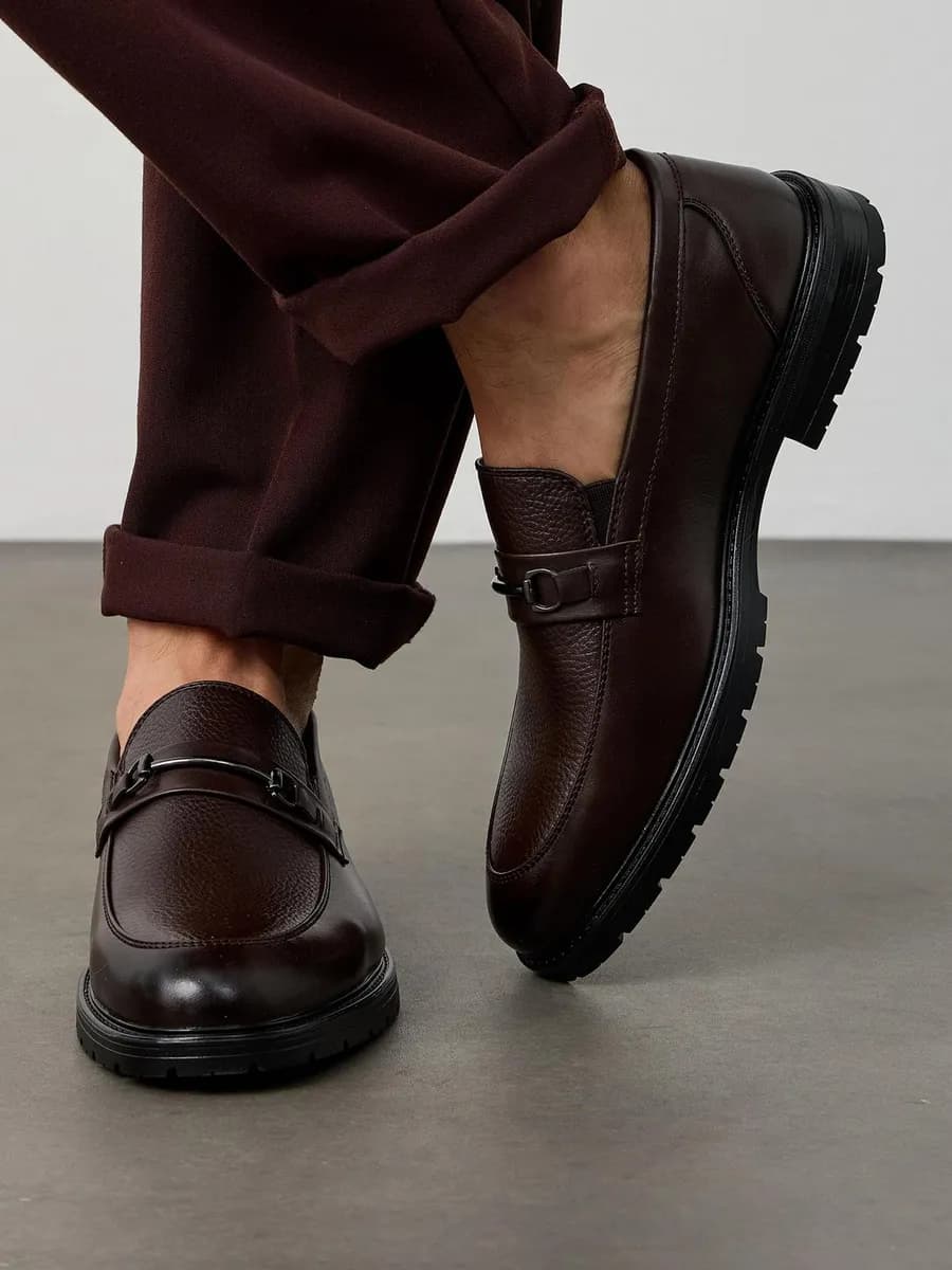 Лоферы классические кожаные туфли