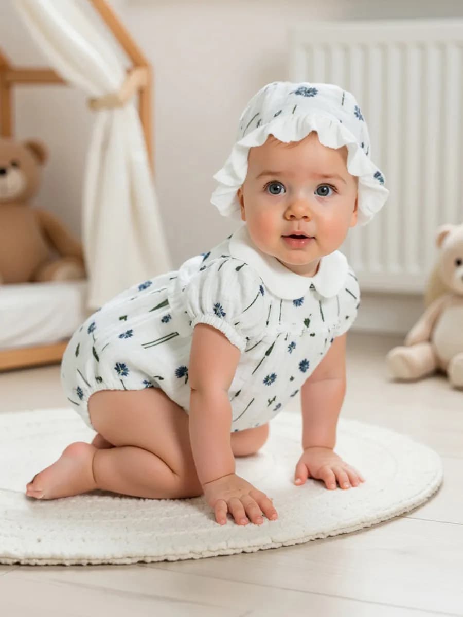 Платье - боди для новорожденных из муслина