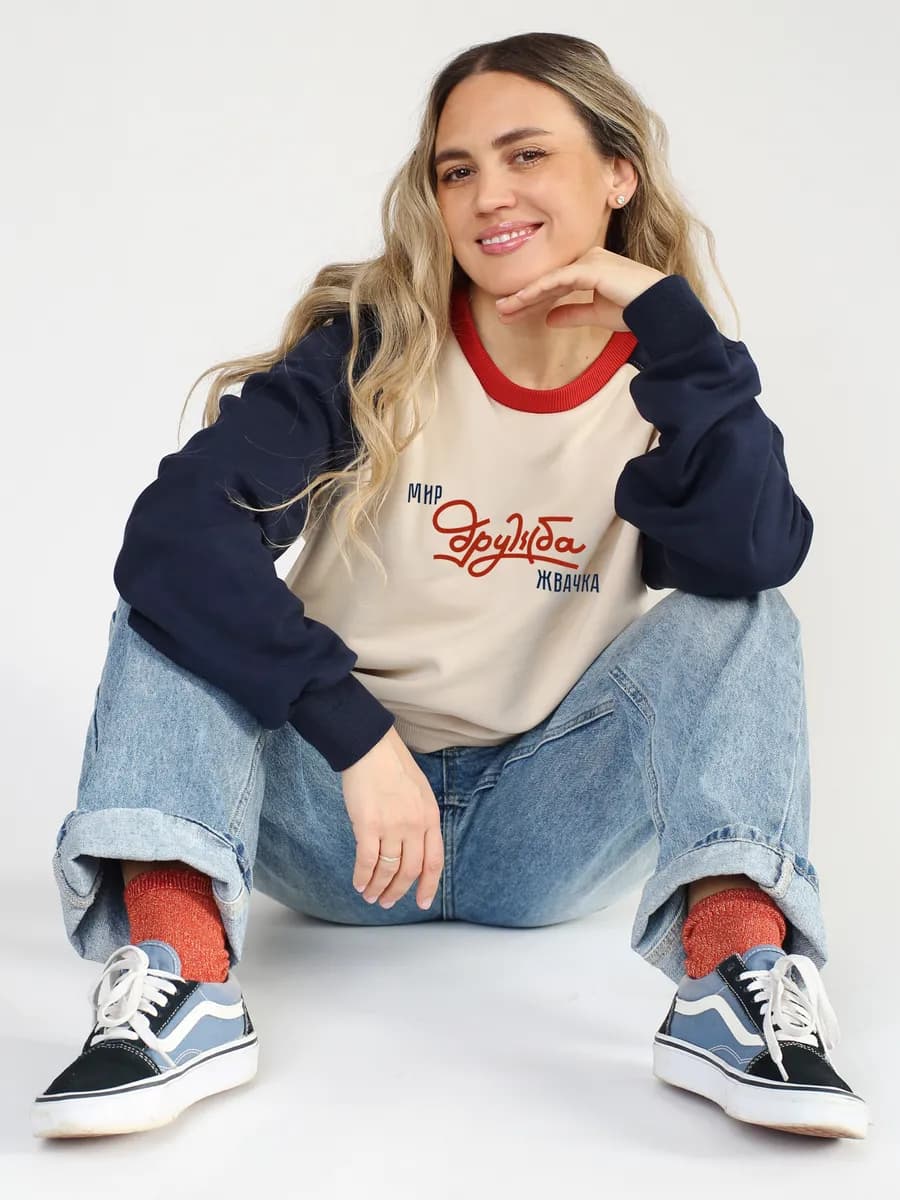 Свитшот оверсайз без начеса