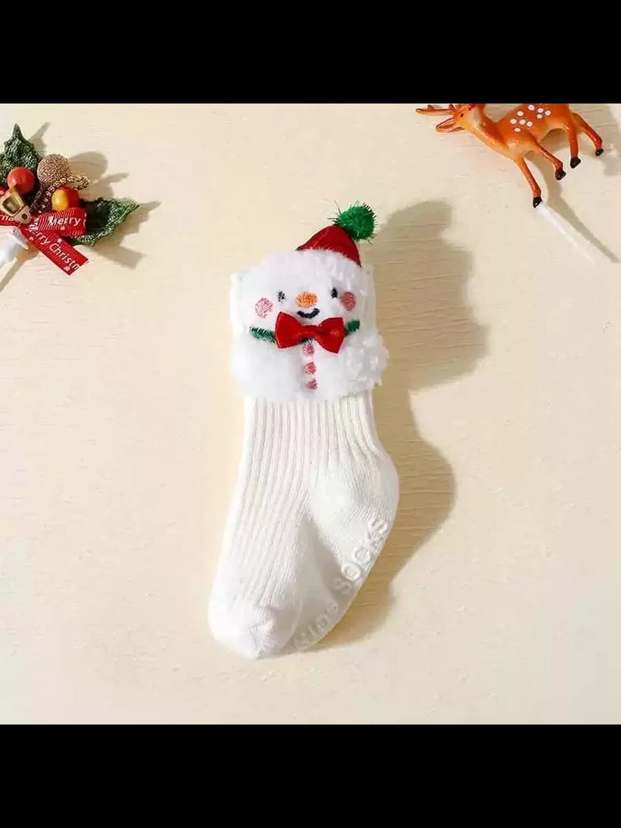 Носки для малышей с игрушкой, новый год
