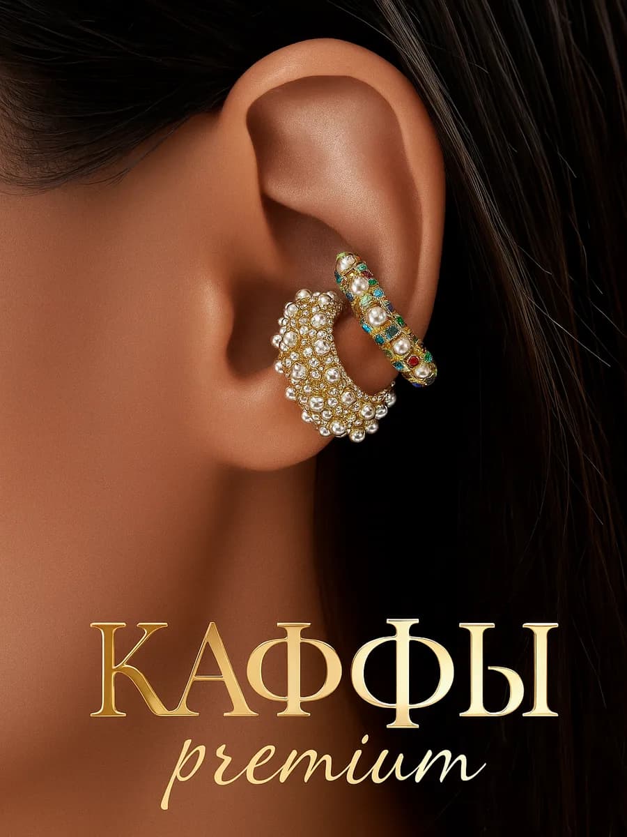 Серьги набор каффы без прокола