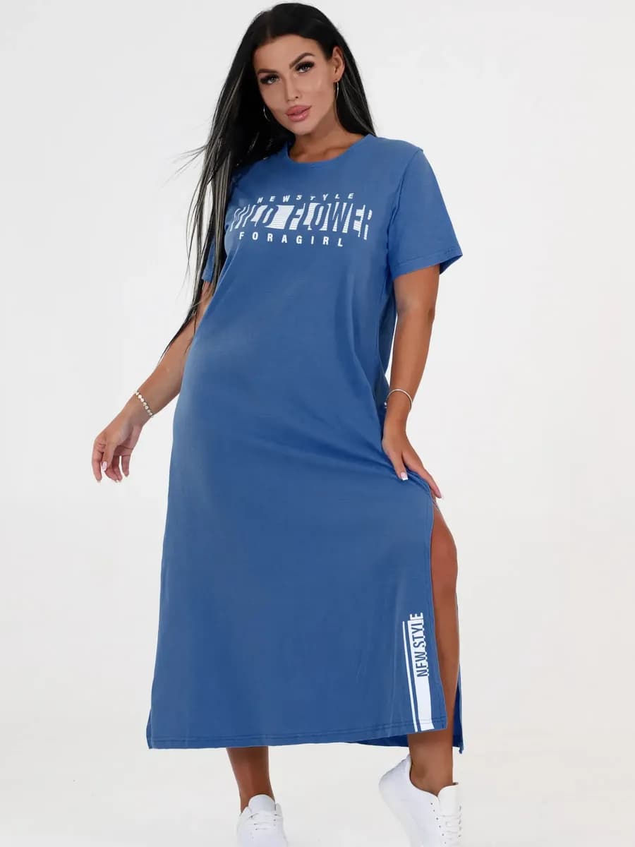 Платье туника домашняя большого размера удлиненная