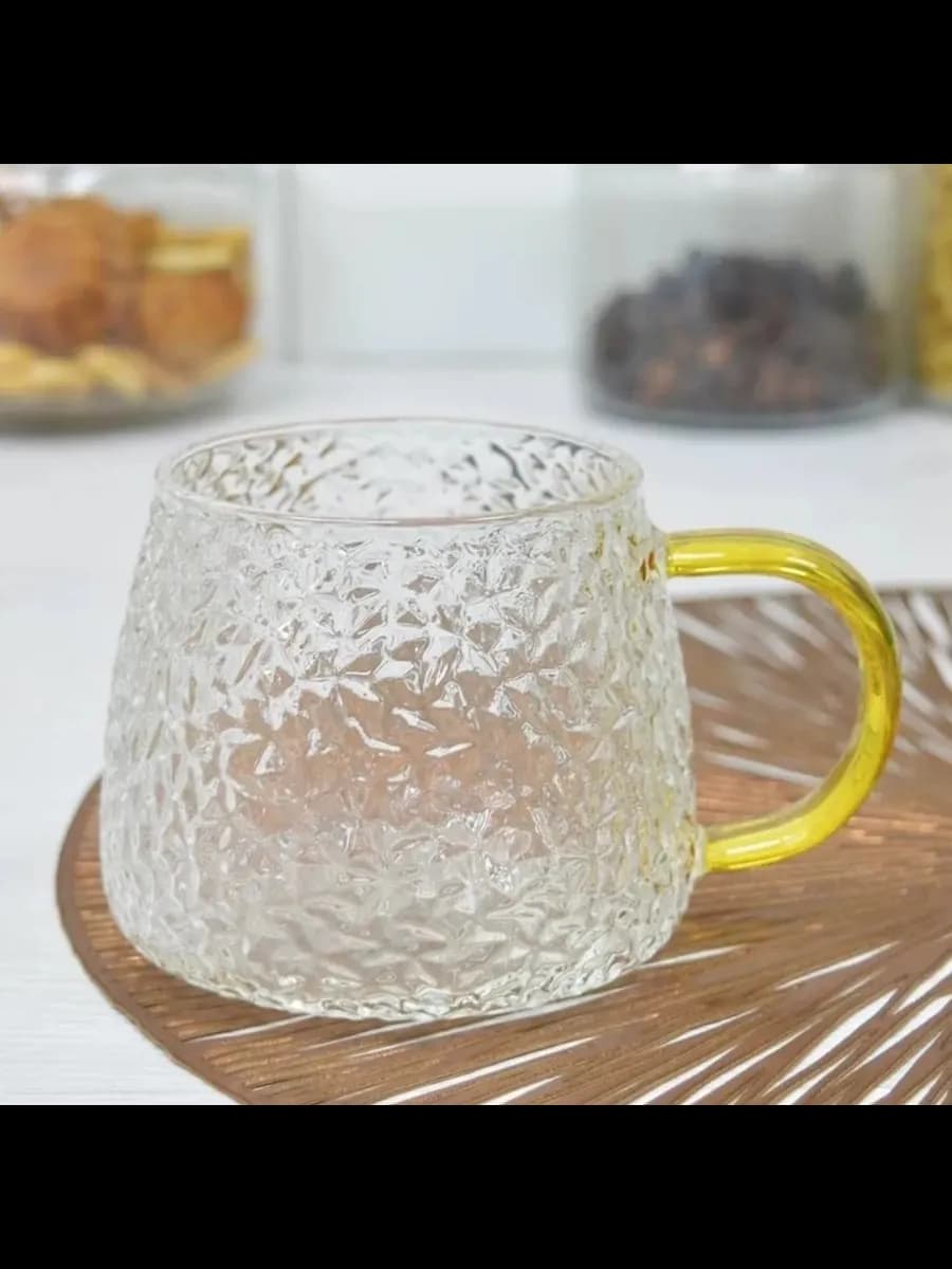 Кружка стеклянная для кофе и чая 1шт