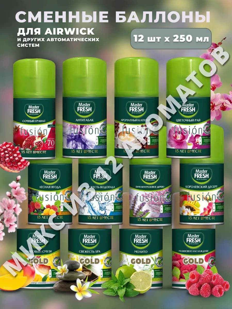 Освежитель воздуха Сменный баллон для Airwick 12шт 250мл