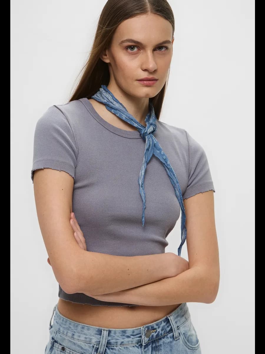 Футболка топ в рубчик