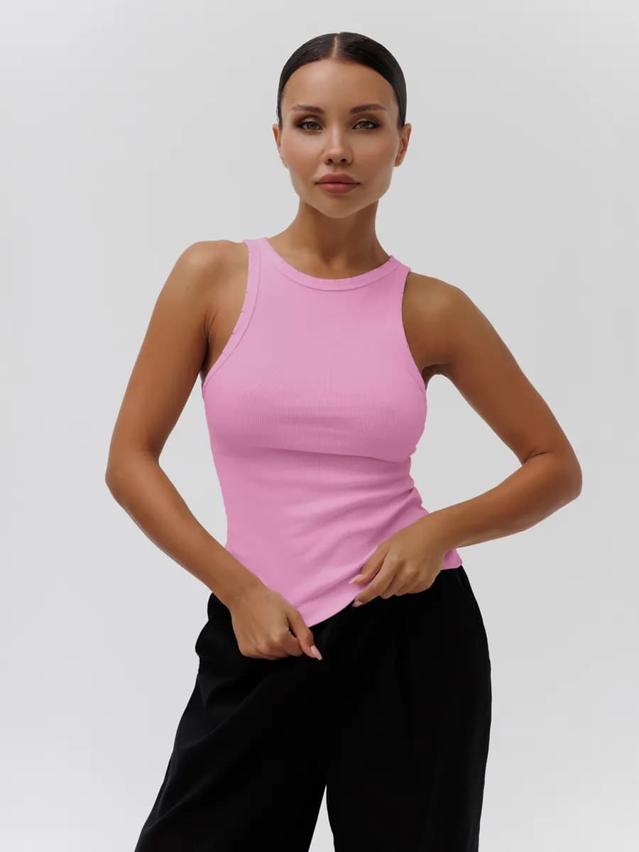 Топ майка в рубчик - фото 1