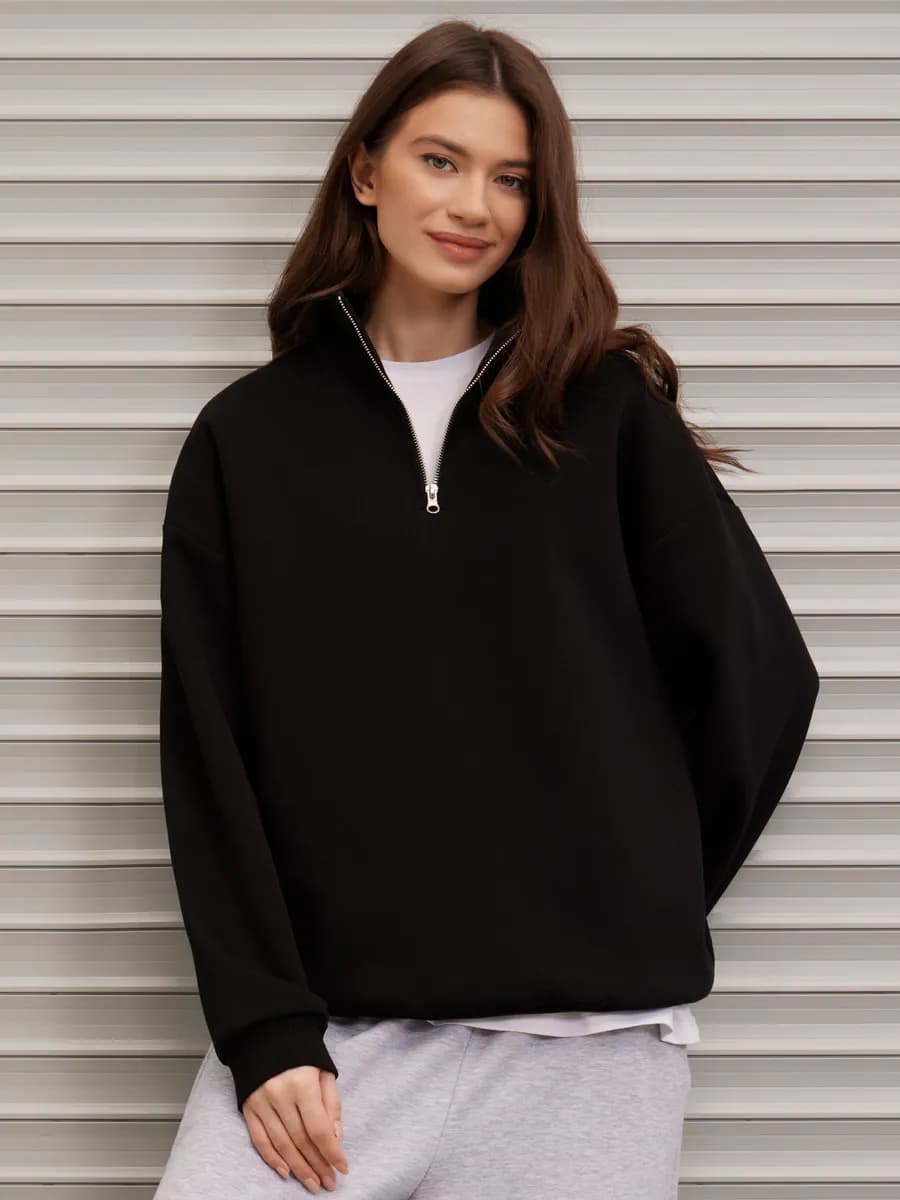 Свитшот женский полузамок y2k с начесом