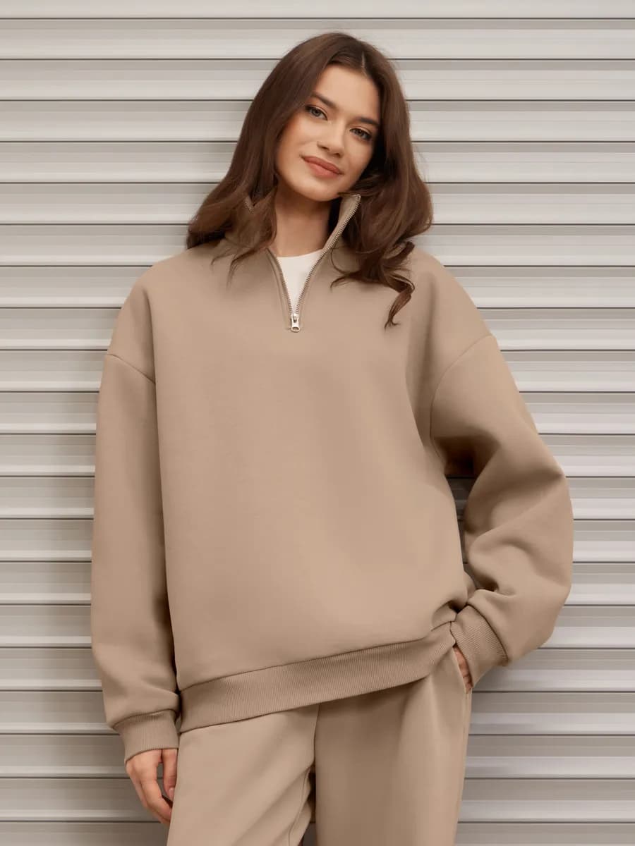 Свитшот женский полузамок y2k с начесом