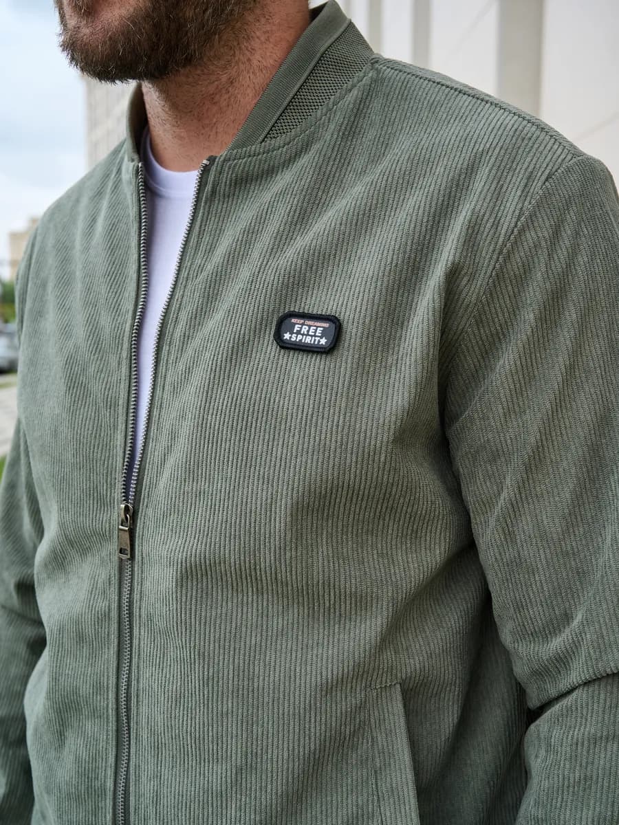 Ветровка мужская вельветовая бомбер лёгкая