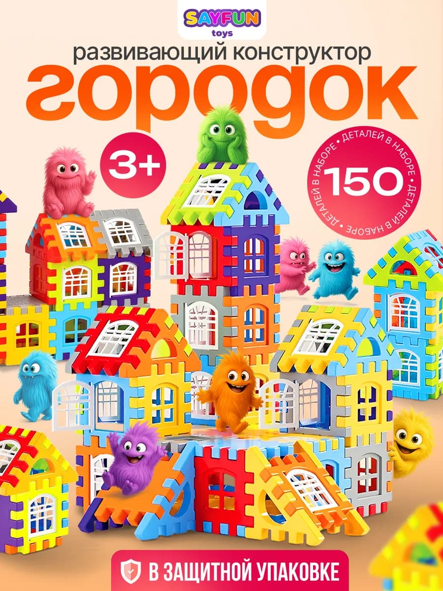 Развивающий детский конструктор Городок 150 деталей