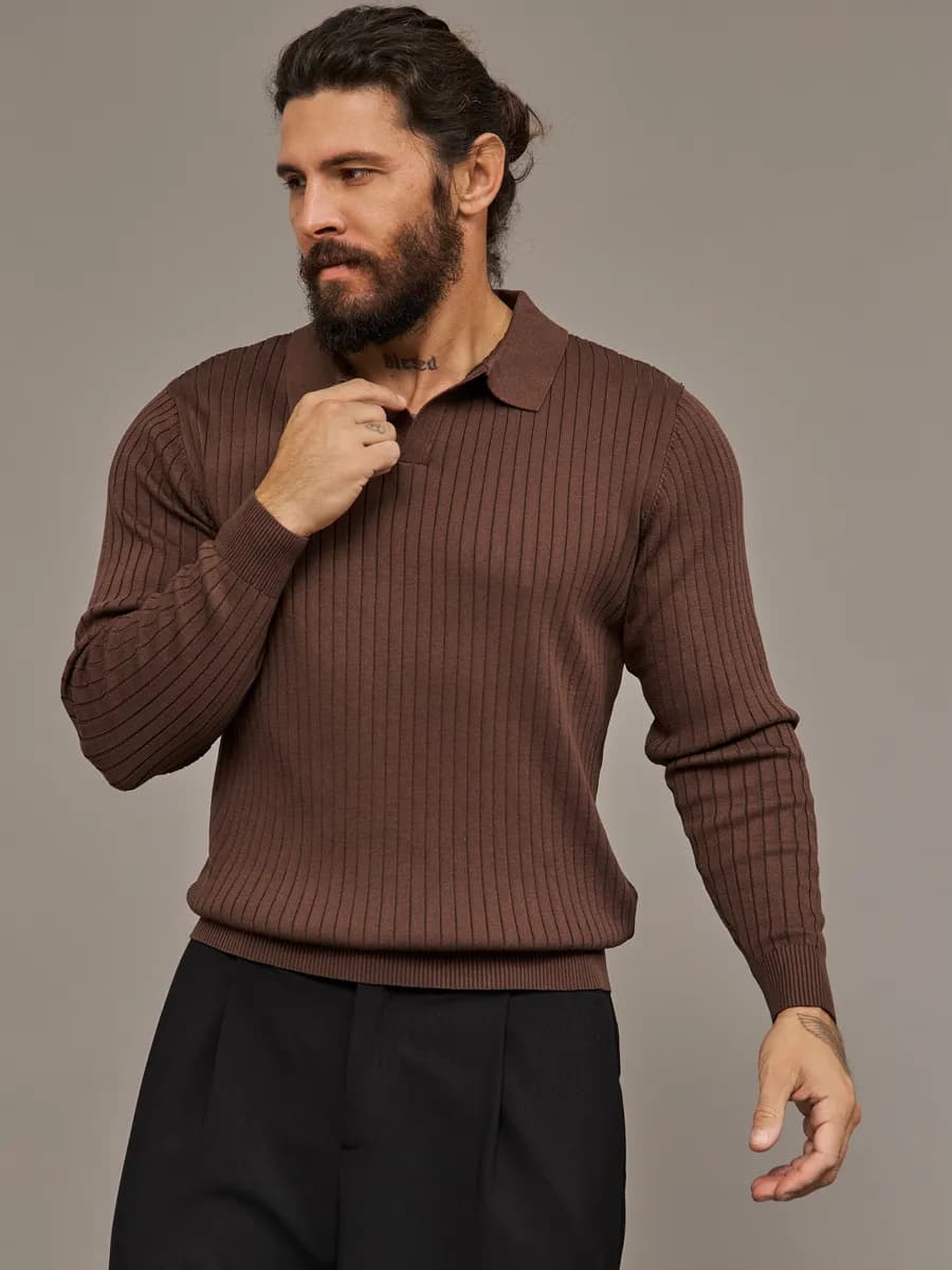 Футболка поло с длинным рукавом old money