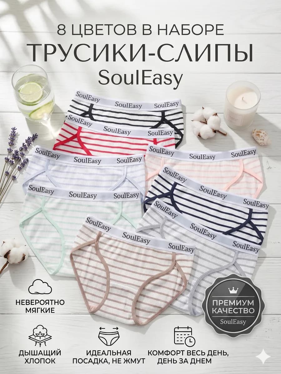 Трусы набор хлопок 8 штук